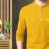 Men Mustard Yellow Henley Full Sleeve T-Shirt